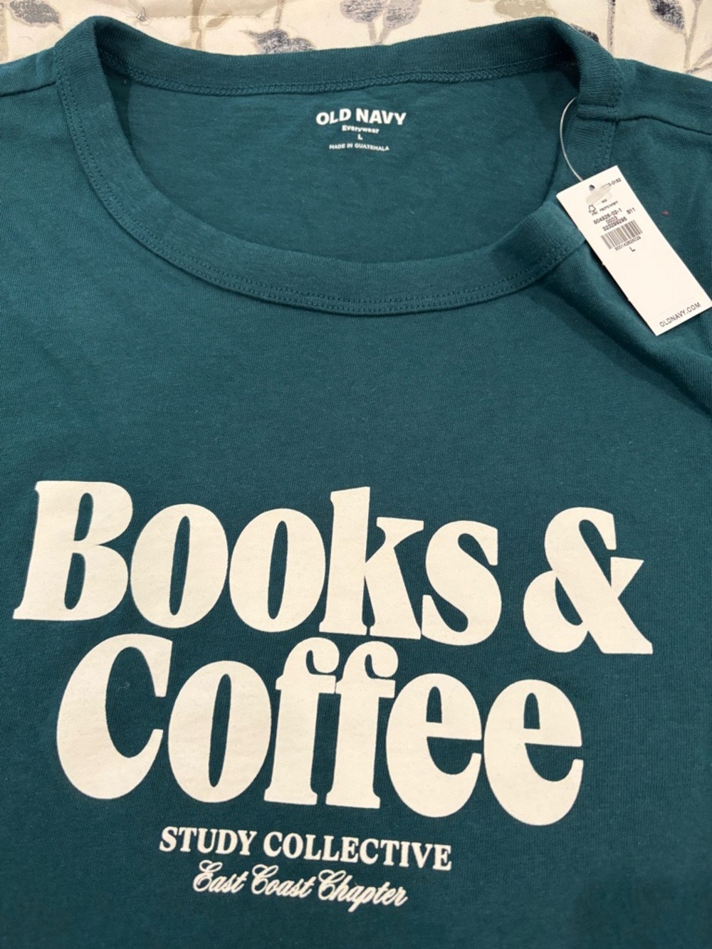 Old Navy Books & Coffee Teal Graphic Tee - Picture 2 of 2